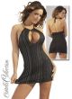 Silver Stripe Black Large Mini Dress